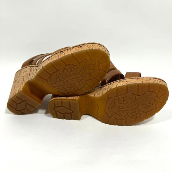 Born Women’s Size 11 Tan Brown Leather Bernese Cage Wedge Heel Sandal New - Picture 7 of 9